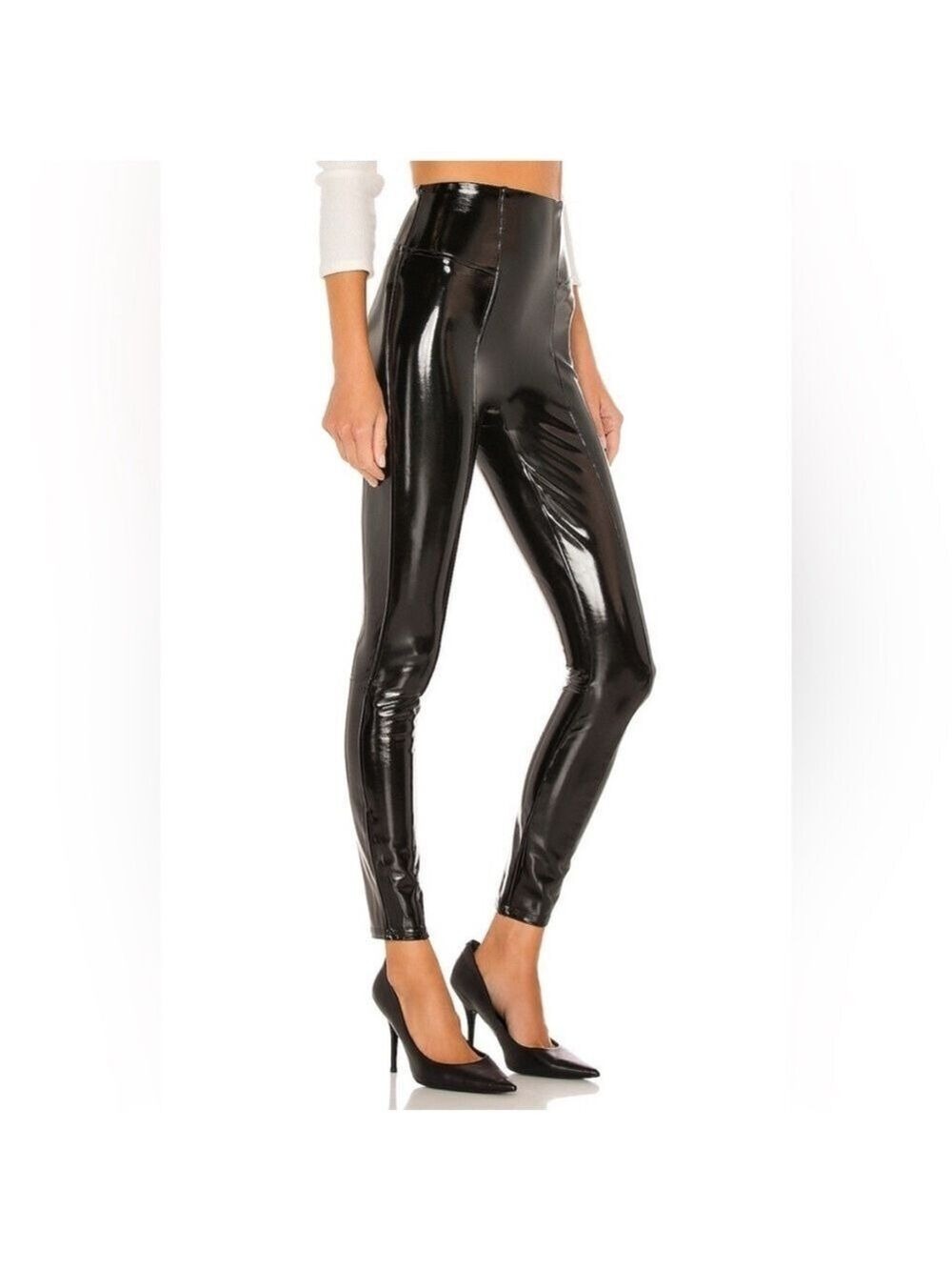 Spanx High Rise Patent Leather Leggings Size Medium